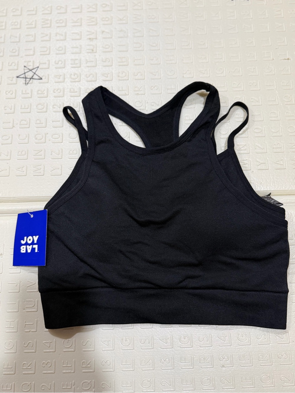 JoyLab Black High-Neck Racerback Sports Bra